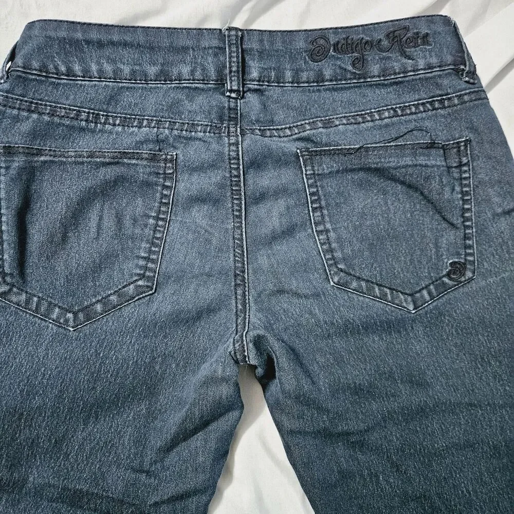 Indigo Rein Womens Skinny Jeans Blue Size 5 Cotton Blend Button Zip Stretch